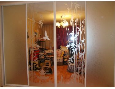 Двери-купе с пескоструйными рисунками / зеркала с узорами