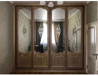 Встроенный шкаф-купе в классическом стиле, спальня, фасад — коллекция Версаль